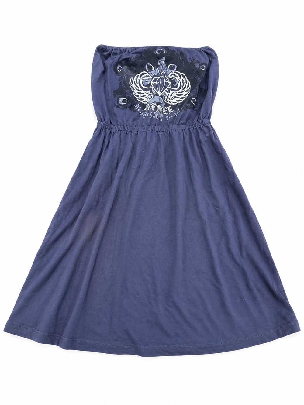 Ezekiel Navy Tube Dress with Silver Graphic